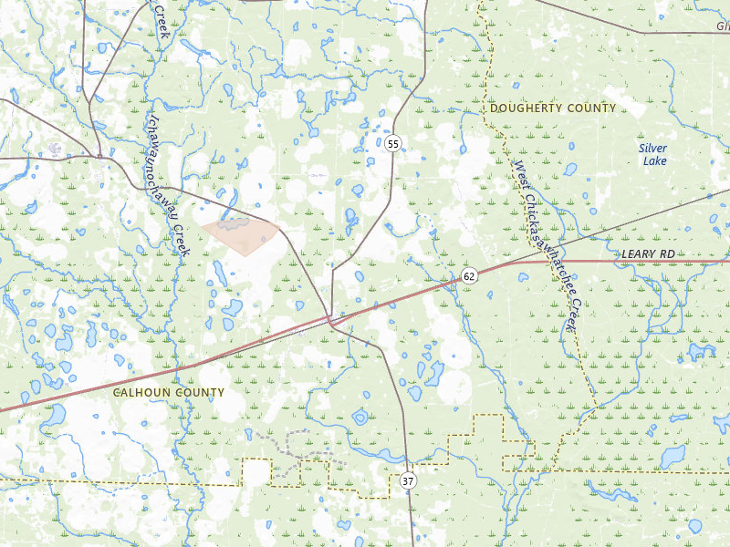Radar-estimated hail-size map of the storm over Leary, GA on Aug 21, 2026