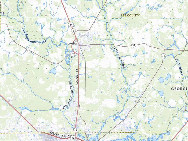 Radar-estimated hail-size map of the storm over Leesburg, GA on Jul 16, 2026