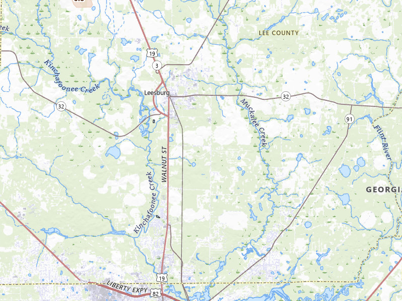 Radar-estimated hail-size map of the storm over Leesburg, GA on Jul 25, 2026