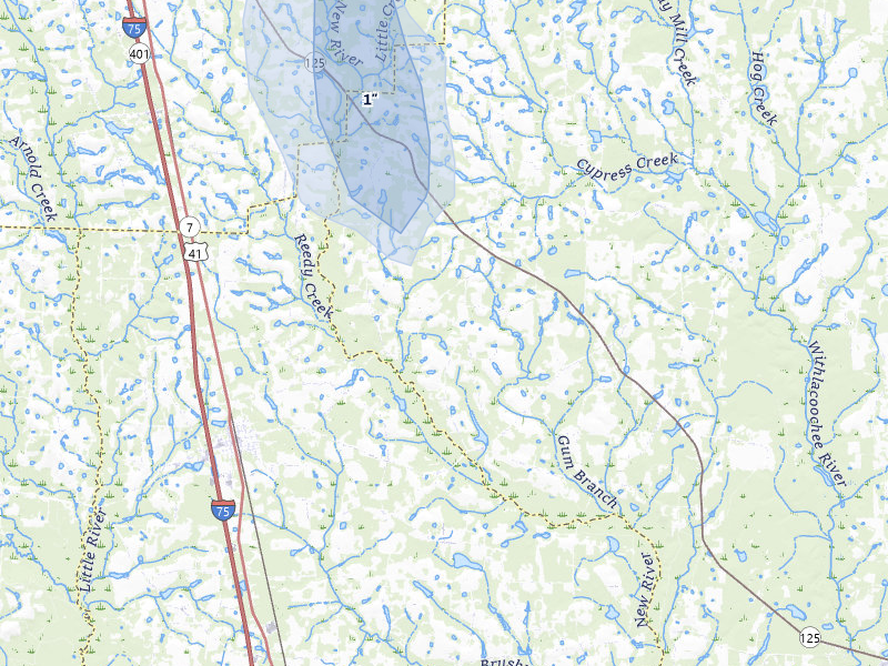 NEXRAD radar-signature map of the hail storm over Lenox, GA on Apr 3, 2026