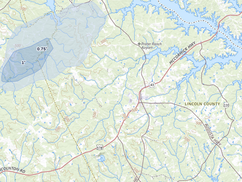 NEXRAD radar-signature map of the hail storm over Lincolnton, GA on Jul 12, 2026