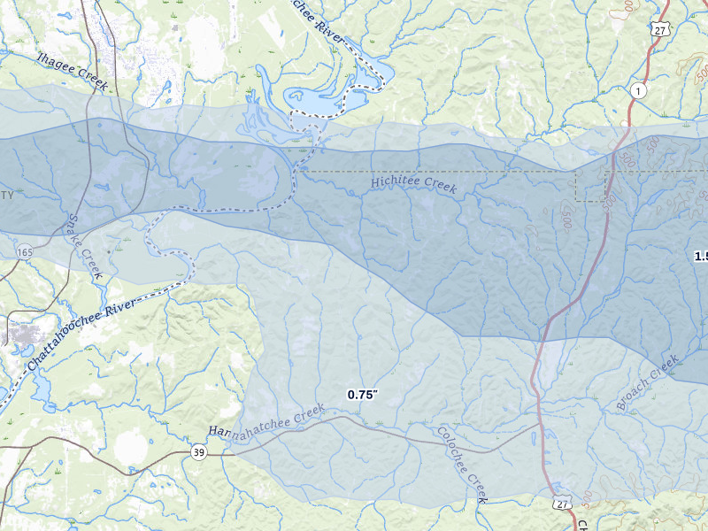 NEXRAD radar-signature map of the hail storm over Louvale, GA on May 6, 2026