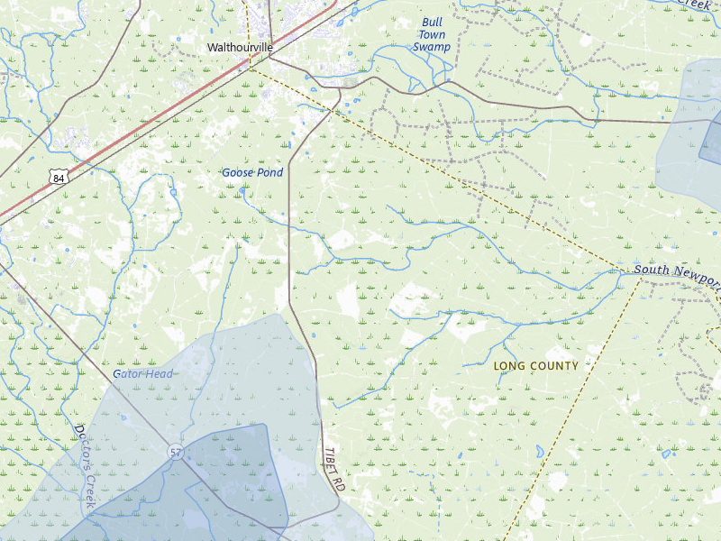 NEXRAD radar-signature map of the hail storm over Ludowici, GA on Aug 6, 2026