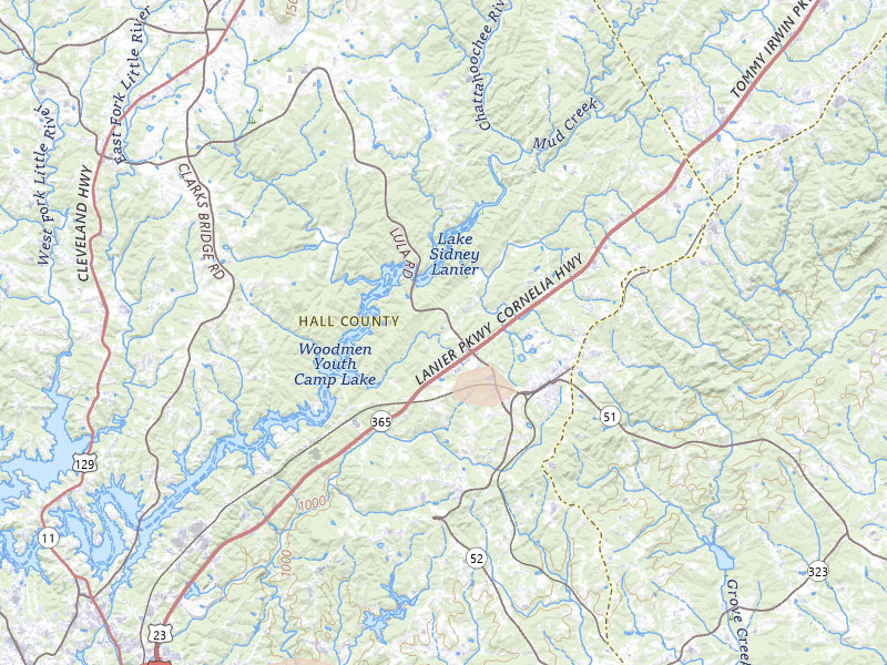 Radar-estimated hail-size map of the storm over Lula, GA
