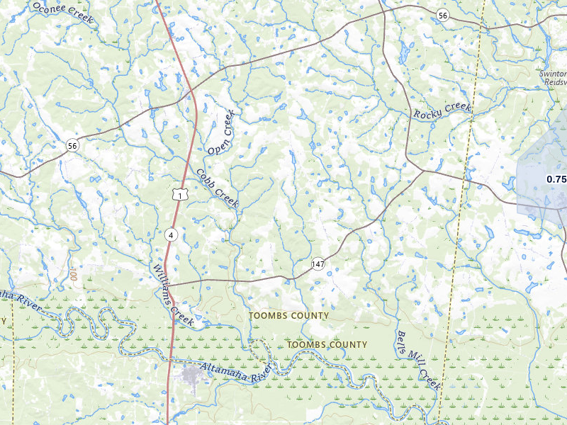 NEXRAD radar-signature map of the hail storm over Lyons, GA on Jul 5, 2026