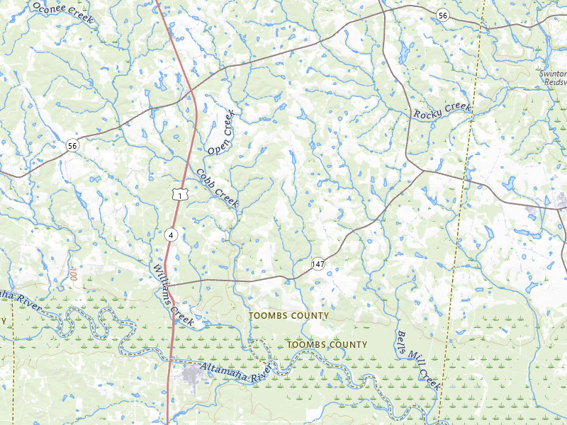 Radar-estimated hail-size map of the storm over Lyons, GA on Jul 20, 2026