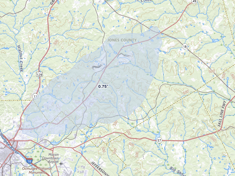 NEXRAD radar-signature map of the hail storm over Macon, GA on Jun 29, 2026