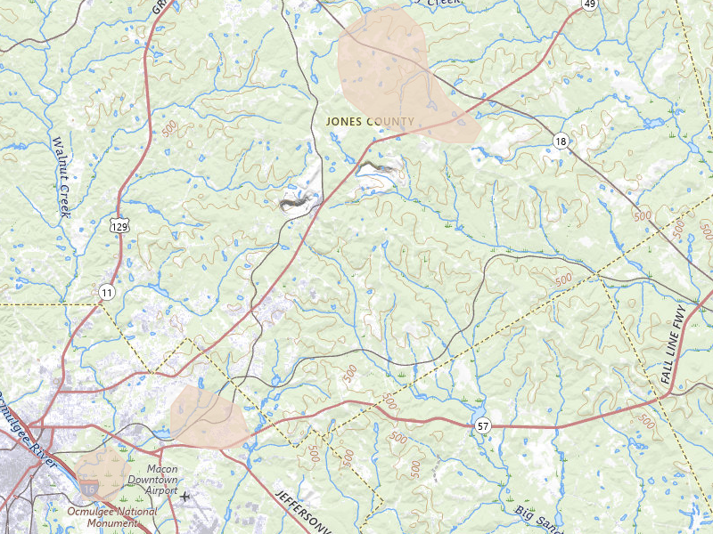 Radar-estimated hail-size map of the storm over Macon, GA on Jul 18, 2026