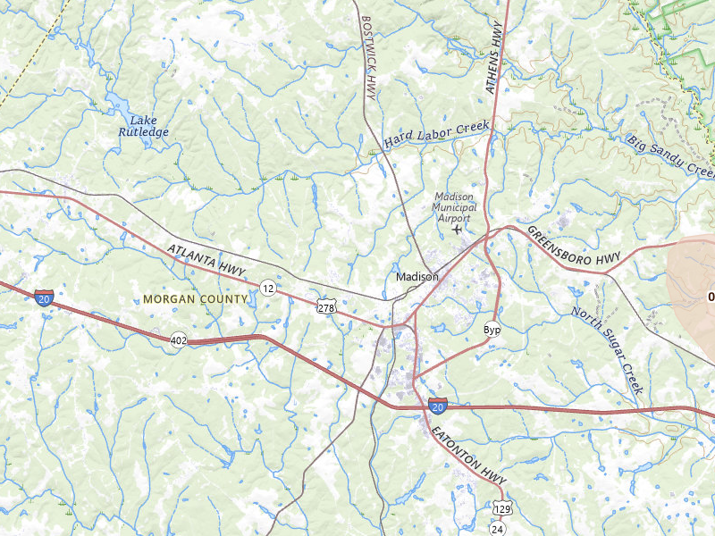 Radar-estimated hail-size map of the storm over Madison, GA on Aug 11, 2026