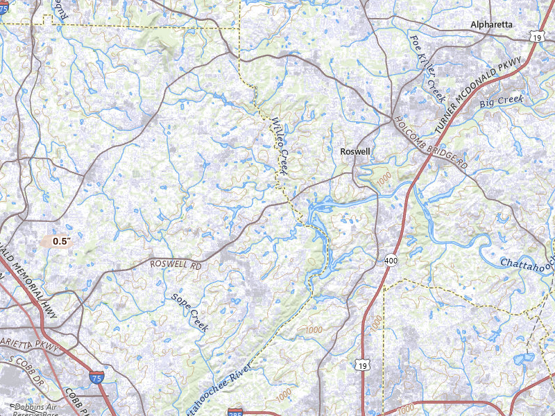 Radar-estimated hail-size map of the storm over Marietta, GA on Jul 9, 2026