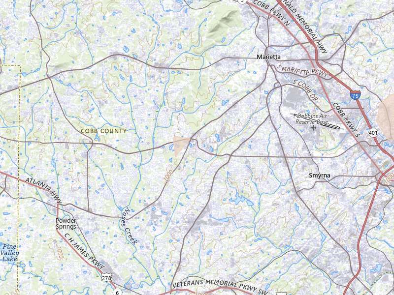 Radar-estimated hail-size map of the storm over Marietta, GA on Aug 9, 2026