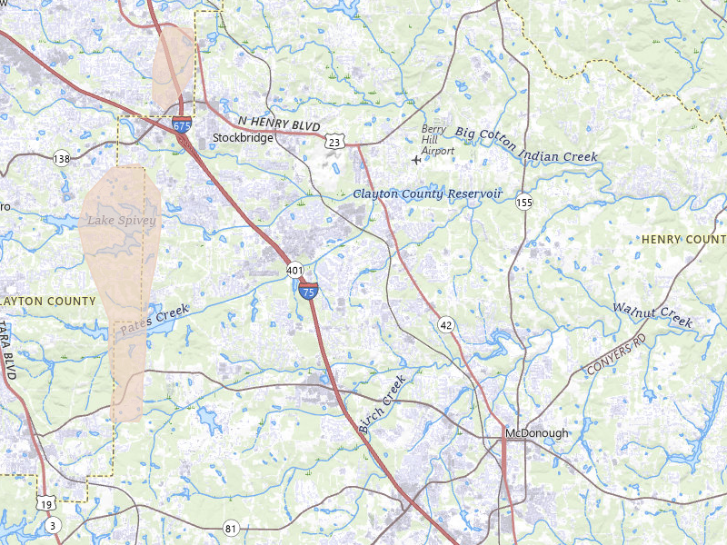 Radar-estimated hail-size map of the storm over Mcdonough, GA on May 17, 2026