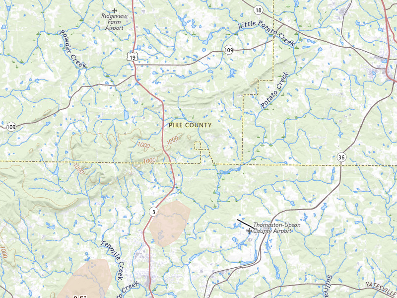 Radar-estimated hail-size map of the storm over Meansville, GA on May 24, 2026