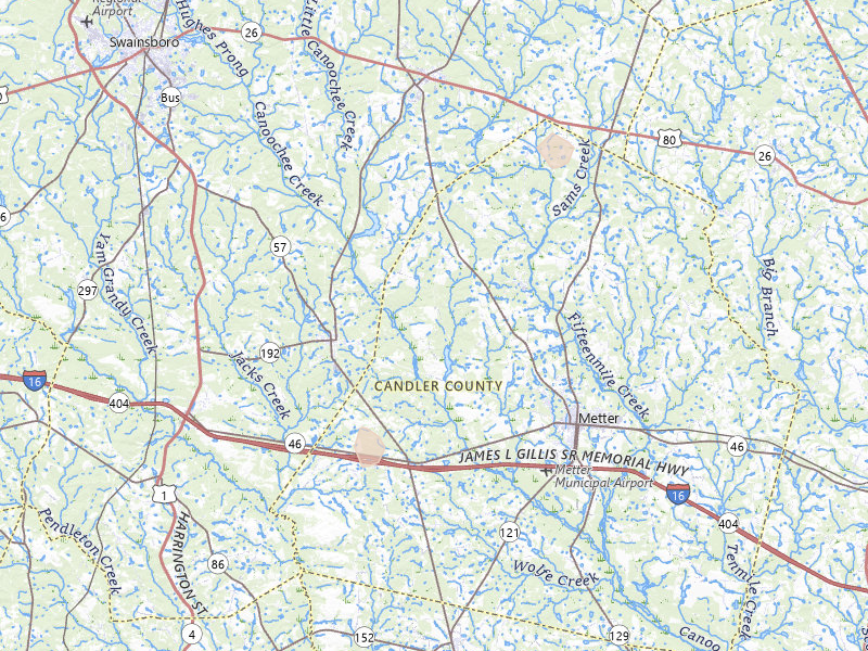 Radar-estimated hail-size map of the storm over Metter, GA
