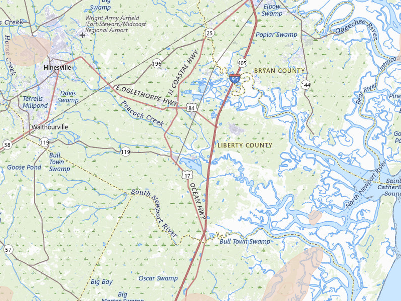 Radar-estimated hail-size map of the storm over Midway, GA on Jul 7, 2026