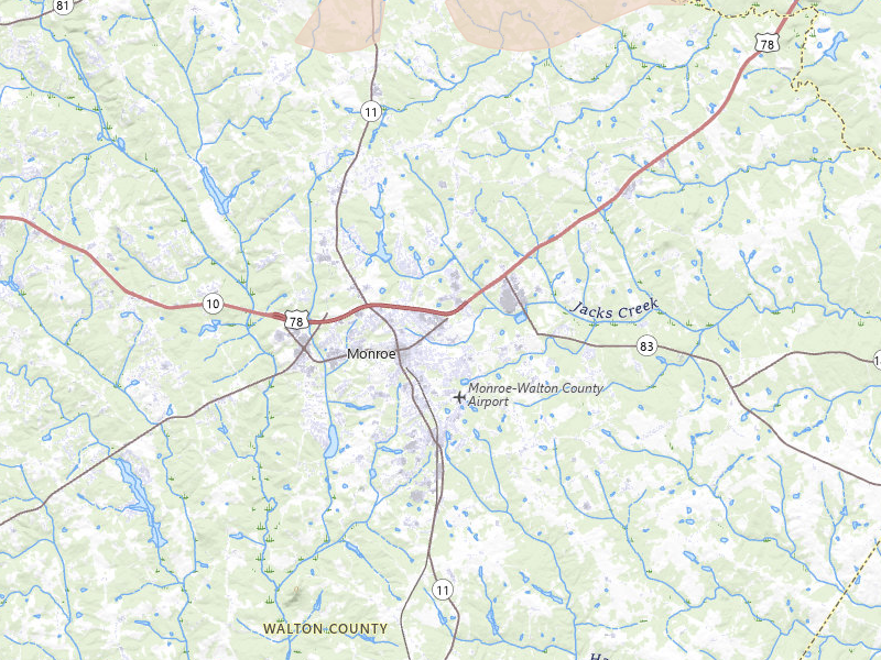 Radar-estimated hail-size map of the storm over Monroe, GA on Mar 7, 2026