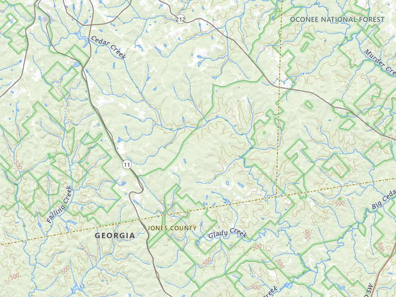 Radar-estimated hail-size map of the storm over Monticello, GA on Jul 16, 2026