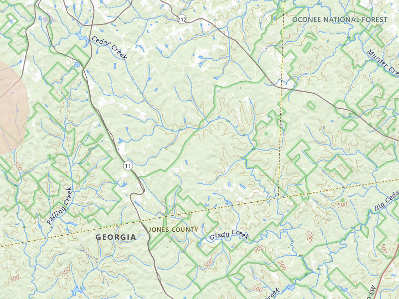 Radar-estimated hail-size map of the storm over Monticello, GA on Jul 17, 2026