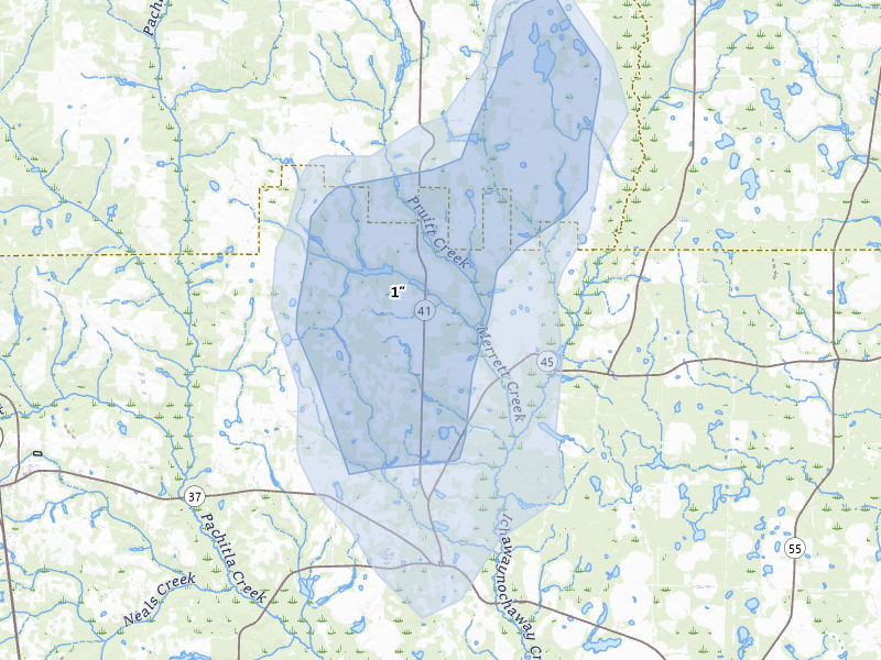 NEXRAD radar-signature map of the hail storm over Morgan, GA on May 31, 2026