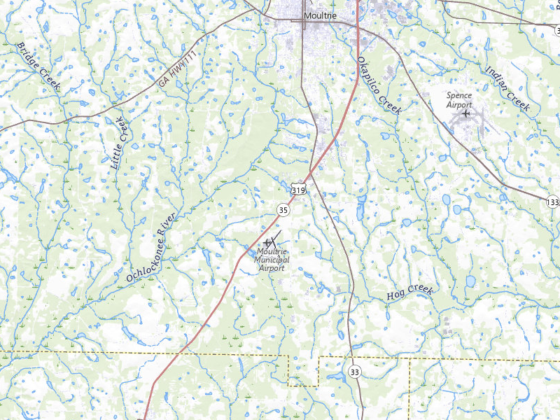 NEXRAD radar-signature map of the hail over Moultrie, GA