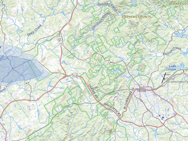 NEXRAD radar-signature map of the hail storm over Mount Airy, GA on Jul 12, 2026