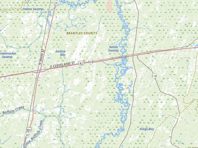 Radar-estimated hail-size map of the storm over Nahunta, GA on May 24, 2026