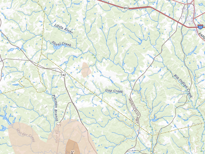 Radar-estimated hail-size map of the storm over Newborn, GA on Sep 5, 2026