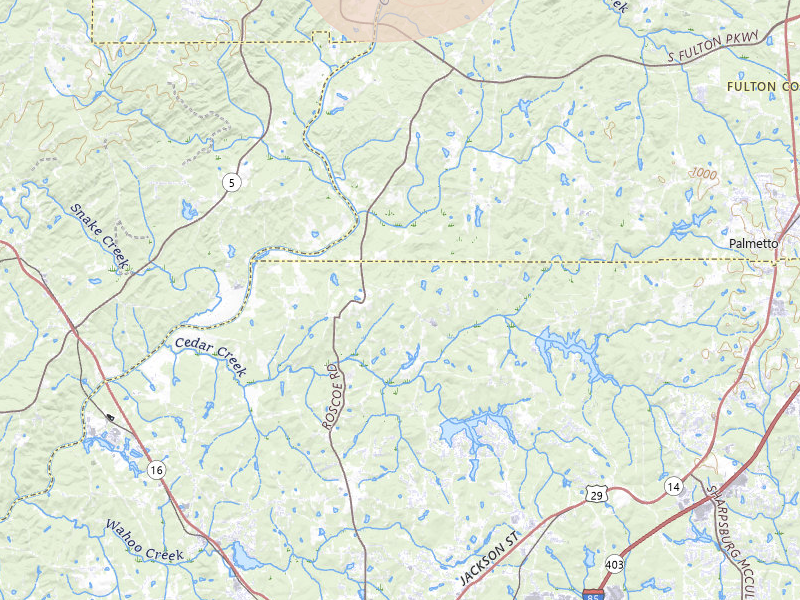 Radar-estimated hail-size map of the storm over Newnan, GA on Jul 1, 2026