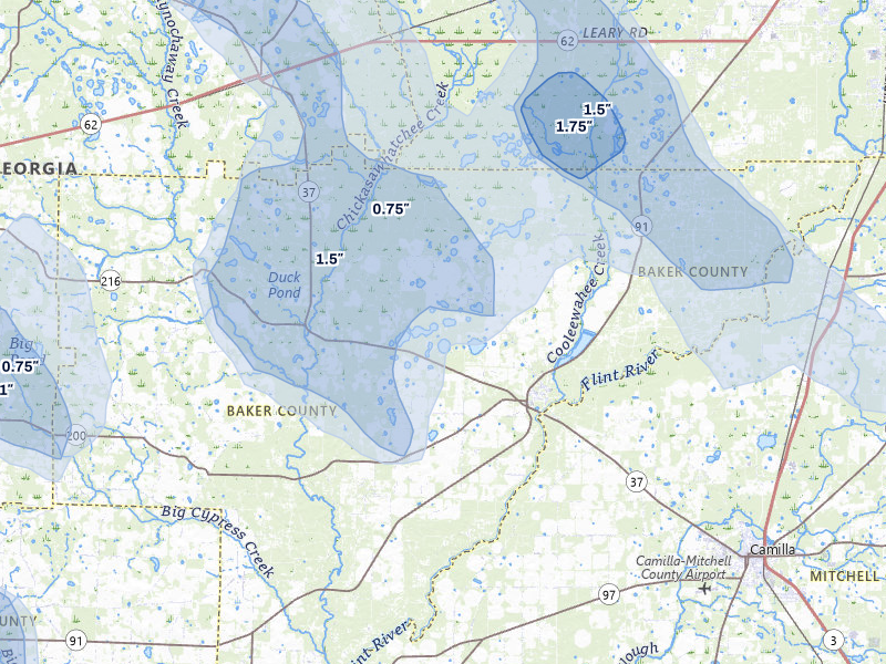 NEXRAD radar-signature map of the hail storm over Newton, GA on Jul 29, 2026