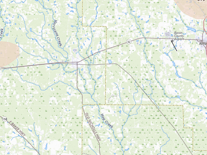 Radar-estimated hail-size map of the storm over Nicholls, GA on Jun 20, 2026