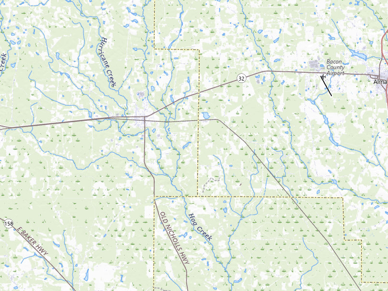 Radar-estimated hail-size map of the storm over Nicholls, GA on Jul 25, 2026
