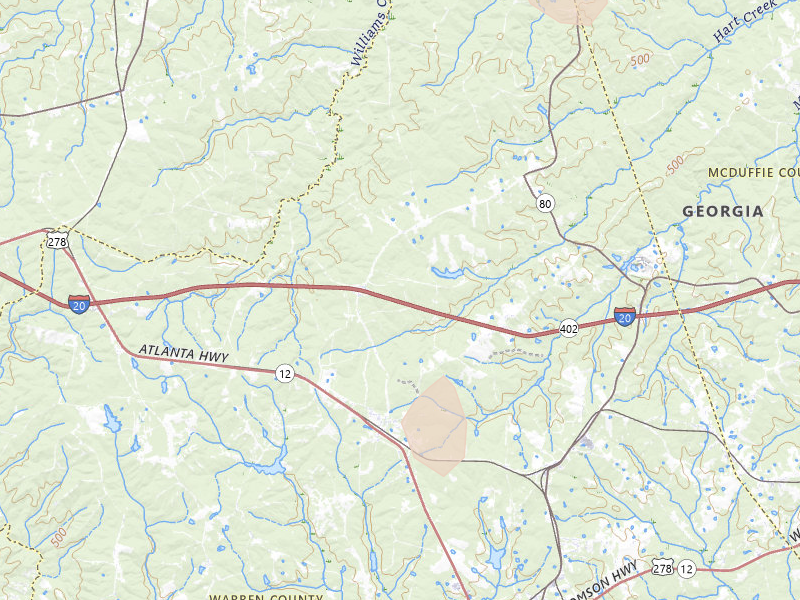 Radar-estimated hail-size map of the storm over Norwood, GA on Jul 17, 2026