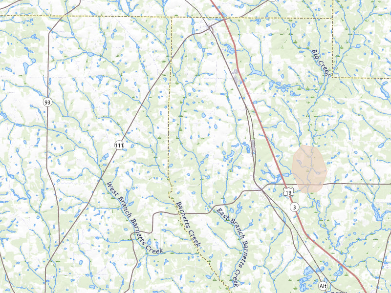Radar-estimated hail-size map of the storm over Ochlocknee, GA on May 21, 2026