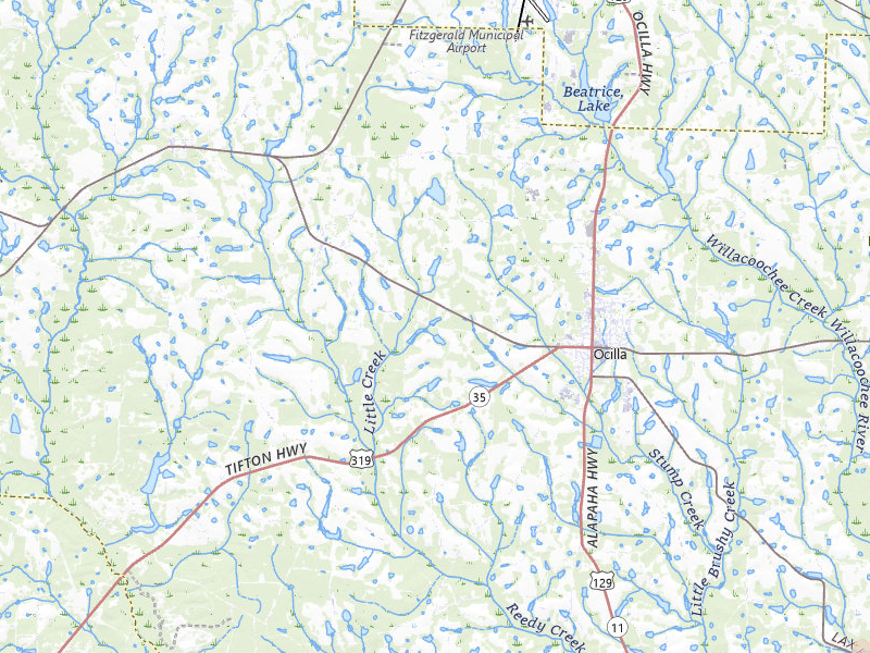 Radar-estimated hail-size map of the storm over Ocilla, GA on May 23, 2026