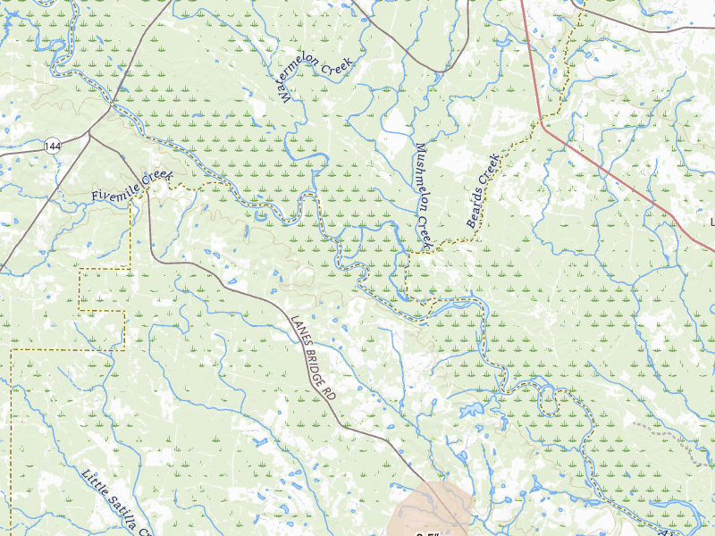 Radar-estimated hail-size map of the storm over Odum, GA on Jul 19, 2026