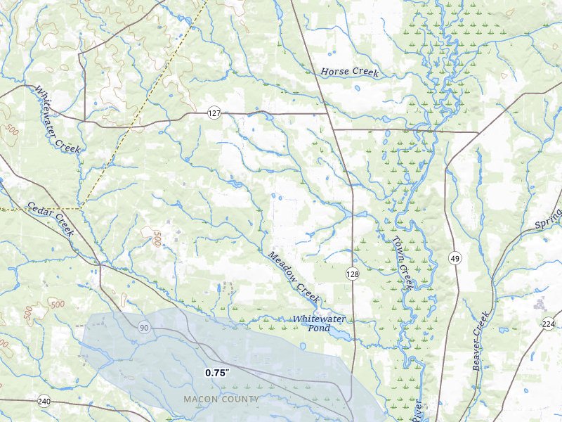 NEXRAD radar-signature map of the hail storm over Oglethorpe, GA on Jul 25, 2026