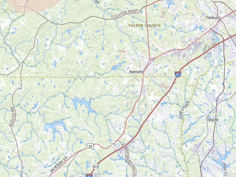 Radar-estimated hail-size map of the storm over Palmetto, GA on Jul 1, 2026
