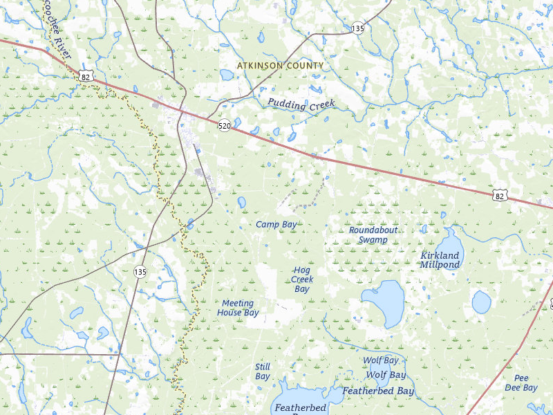 Radar-estimated hail-size map of the storm over Pearson, GA on Mar 15, 2026