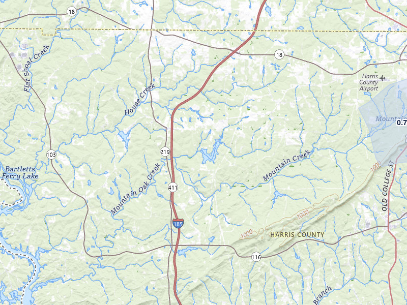NEXRAD radar-signature map of the hail storm over Pine Mountain, GA on Jul 9, 2026