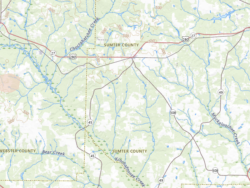 Radar-estimated hail-size map of the storm over Plains, GA on Jul 9, 2026