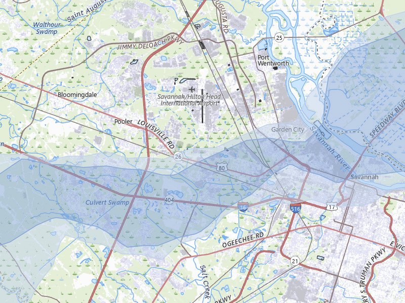 NEXRAD radar-signature map of the hail storm over Pooler, GA on Jul 9, 2026