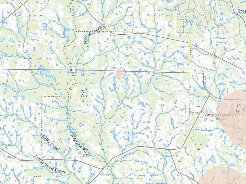 Radar-estimated hail-size map of the storm over Rebecca, GA on Aug 13, 2026