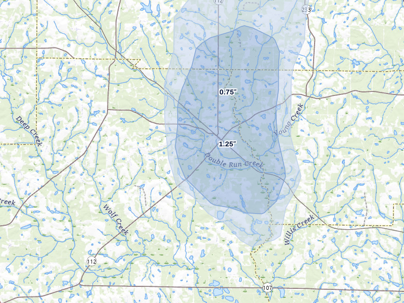 NEXRAD radar-signature map of the hail storm over Rebecca, GA on Aug 21, 2026