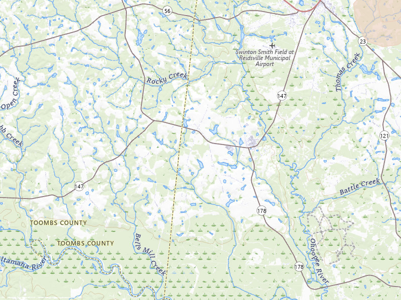 Radar-estimated hail-size map of the storm over Reidsville, GA on May 23, 2026