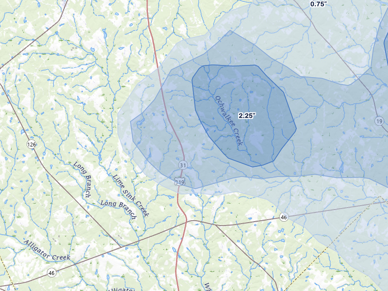 NEXRAD radar-signature map of the hail storm over Rentz, GA on May 17, 2026
