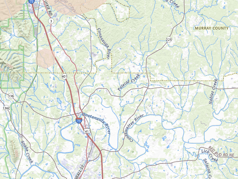Radar-estimated hail-size map of the storm over Resaca, GA on Jul 3, 2026