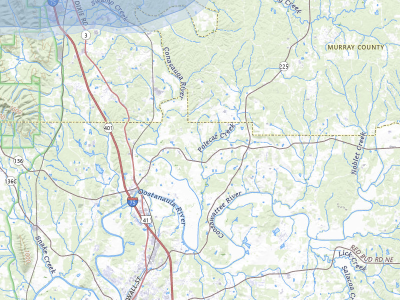 NEXRAD radar-signature map of the hail storm over Resaca, GA on Jul 3, 2026