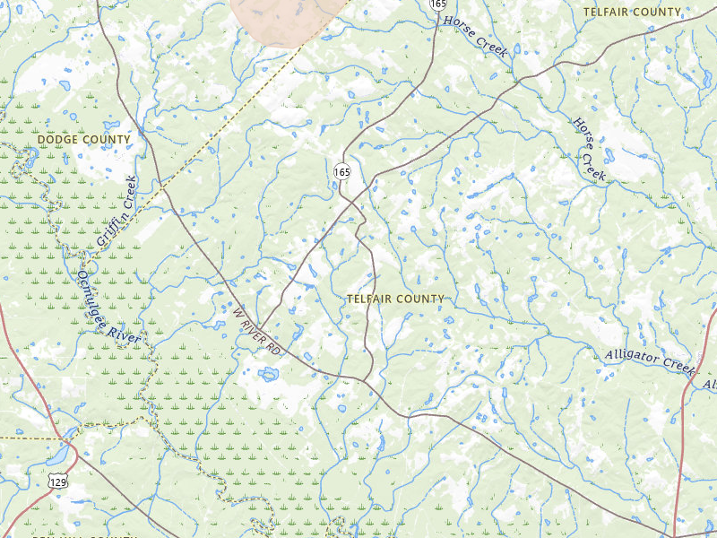 Radar-estimated hail-size map of the storm over Rhine, GA on Jul 9, 2026