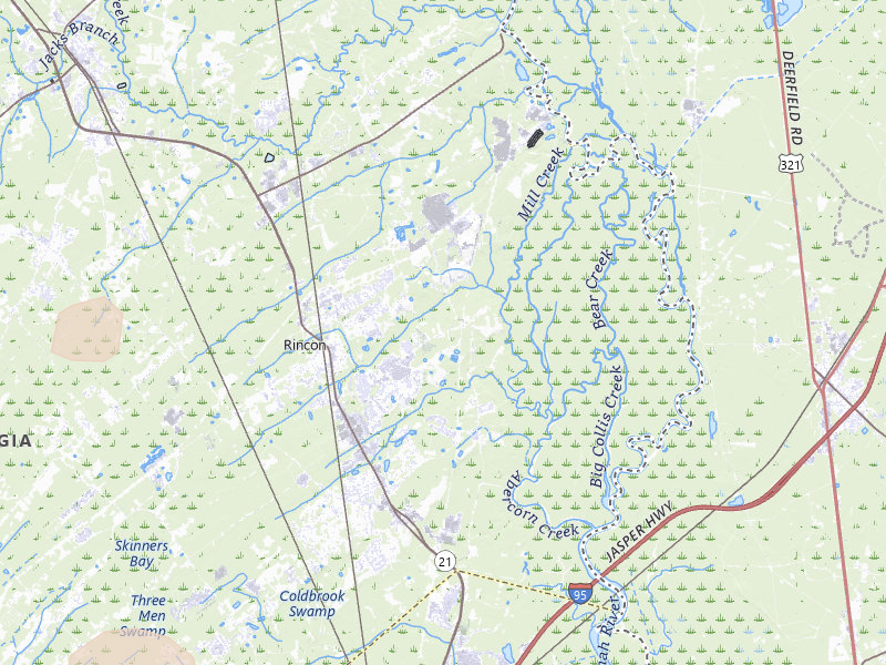 Radar-estimated hail-size map of the storm over Rincon, GA on Jul 5, 2026