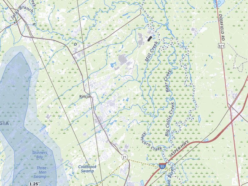 NEXRAD radar-signature map of the hail storm over Rincon, GA on Jul 5, 2026